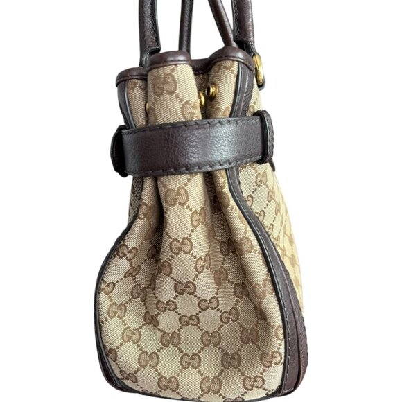 Gucci Medium GG Canvas & Leather Running Tote With Gold-Tone Hardware & Dual Han - Picture 4 of 12